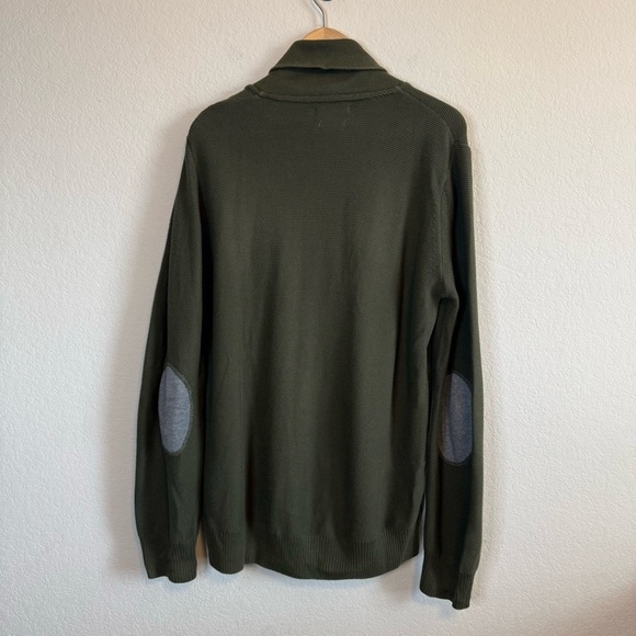 Arturo Calle Olive Green Cotton Long Sleeve Shawl Button Collar Sweater Shirt MD - Picture 6 of 11